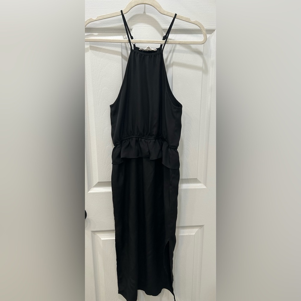 BCBG Generation Black Spaghetti Strap Midi Dress Size XXS